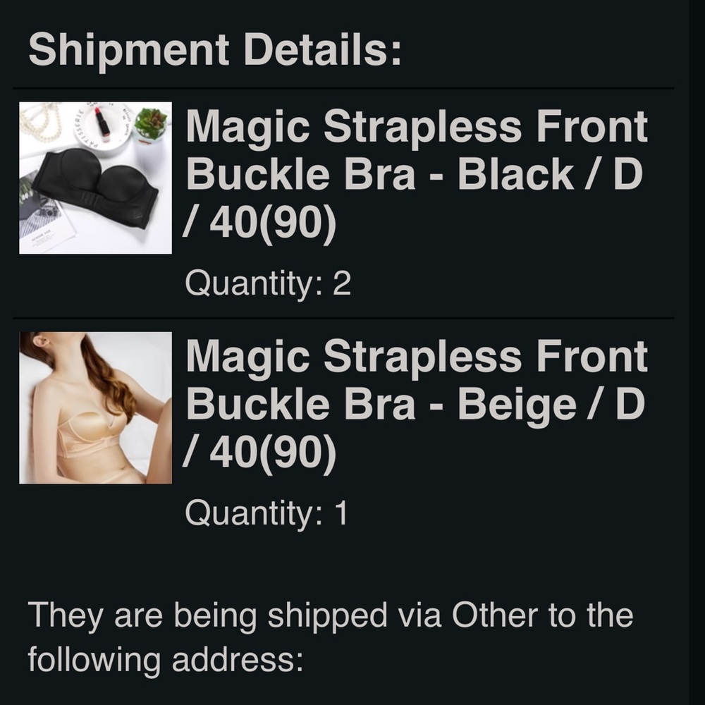 Magic Strapless Front Buckle Bra - Black